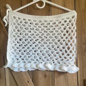 White Crocheted beach coverup skirt